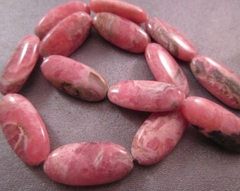 Argentina Rhodochrosite Oval Beads 14pcs