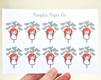 P113 - Payday stickers, money, kawaii payday stickers, pay day, kawaii planner stickers, 10 stickers, PPC2