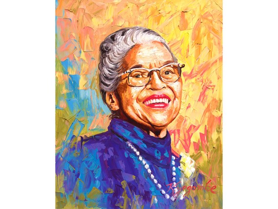 Rosa Parks Portrait Art Oil Painting by KyegombeFineArt on Etsy