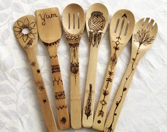 Items similar to Retro Kitchen Spoons 8x10 Art Print on Etsy