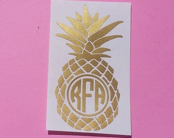 Pineapple Monogram Decal - Gold Monogram | Gold Pineapple | Be a Pineapple | Planner Decal