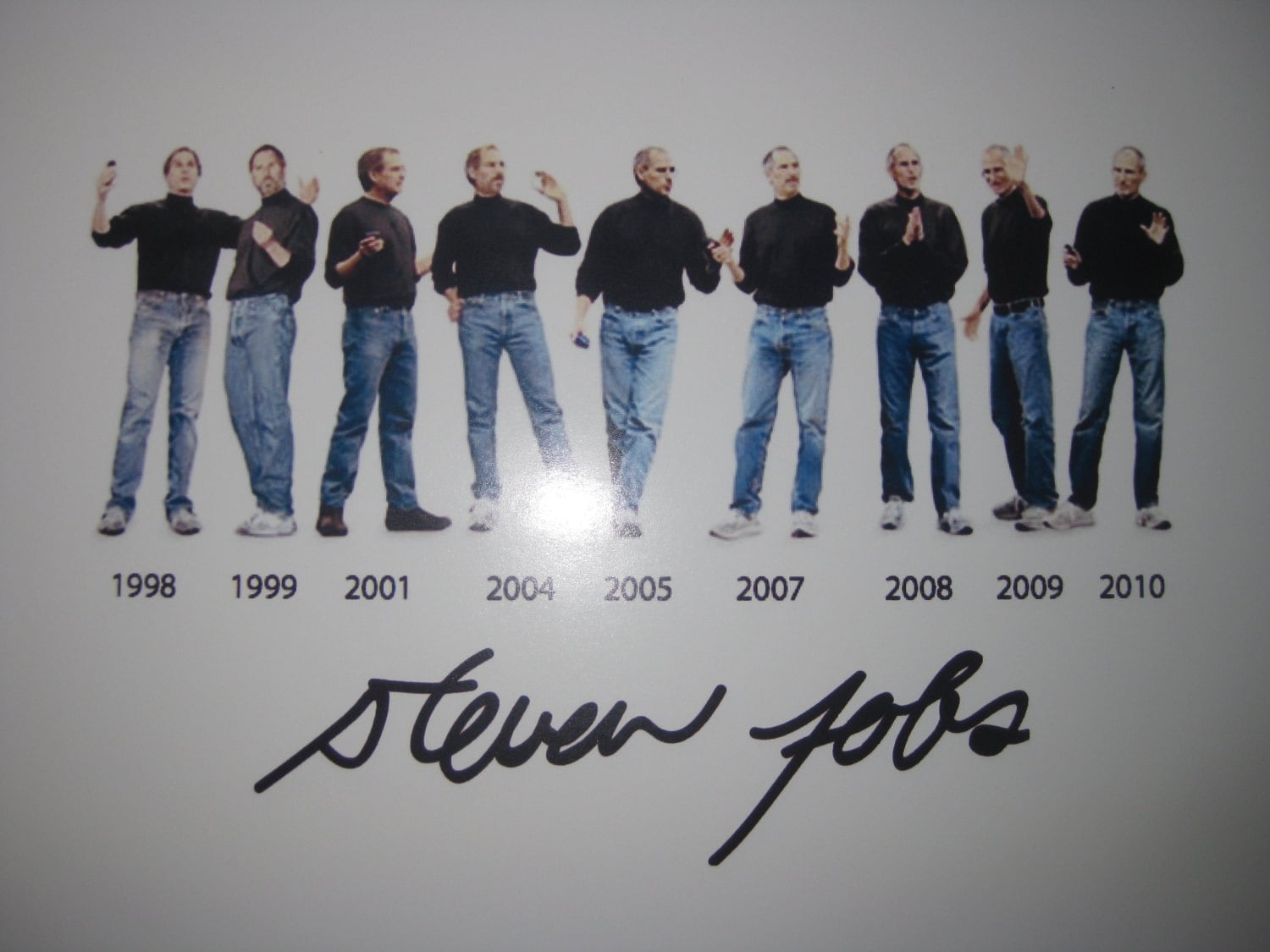 Steve Jobs Signed Photo Steven 1998 to 2010 8x10 Autographed