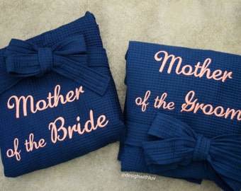 SET OF 2, Mother of the Bride robe, Mother of the Groom robe, Mother of the Bride gift, Mother of the Groom gift, Wedding robes (R001)