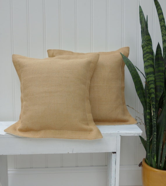 Burlap Pillow Cover Set Organic Pillow Farmhouse Decor