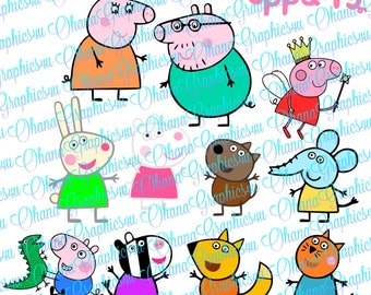 Nick Jr. Inspired Peppa Pig Fairy, Family, Friends and Logo SVG