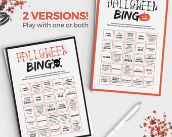Fun Adult Halloween Game - Halloween Bingo Scavenger Hunt - Instant Download - 5x7 Printable
