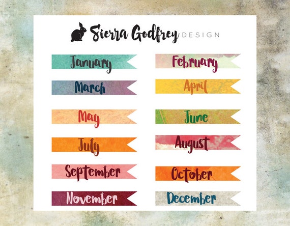 Month Stickers 0013 Planner Stickers Decorative Stickers