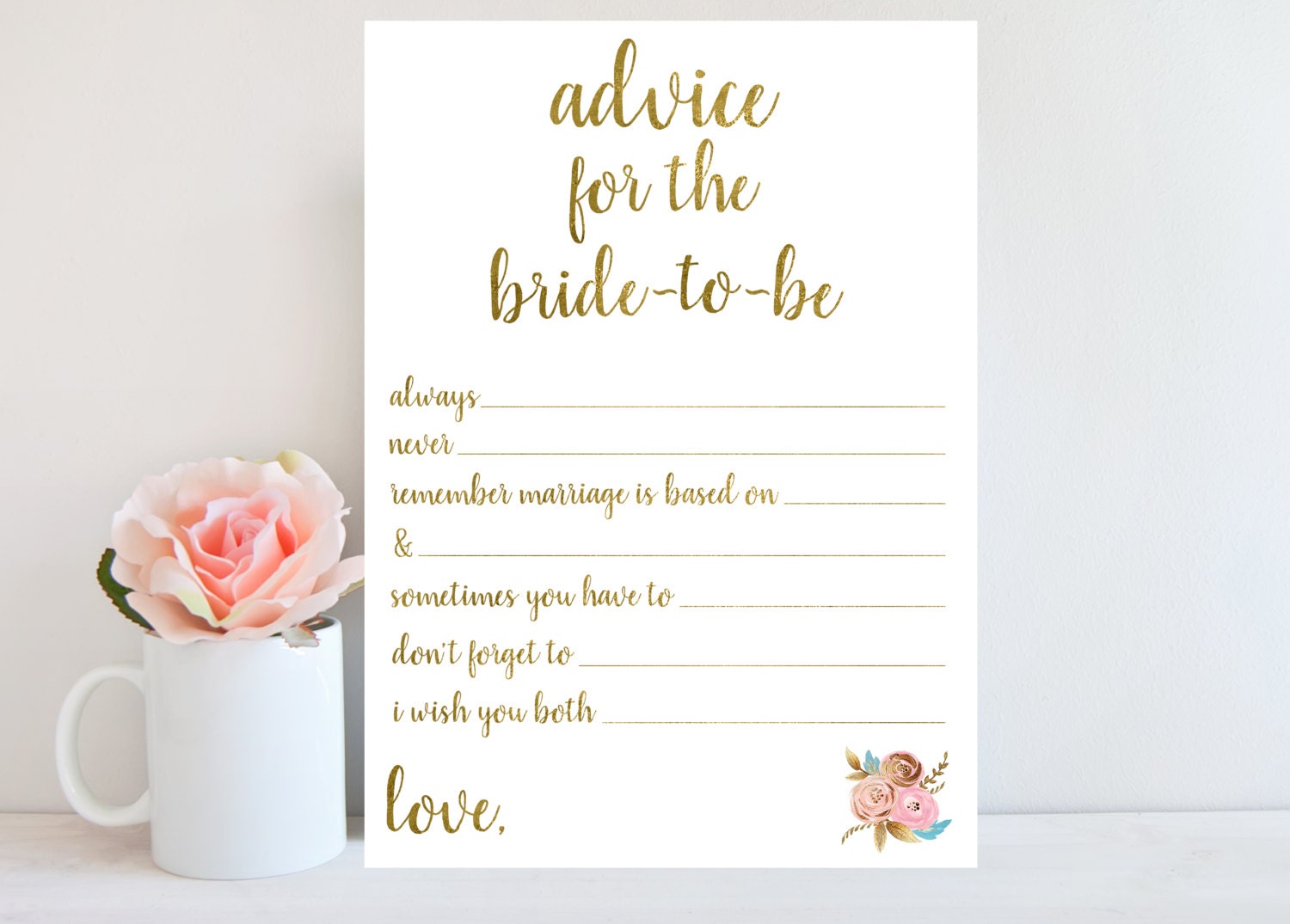 Advice for BridetoBe Bridal Shower Advice Cards Printable