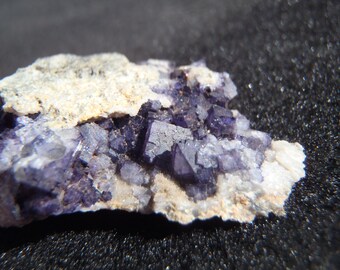 Purple Fluorite Cube Cluster in Quartz Vein