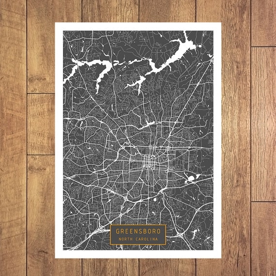Editable map Greensboro North Carolina