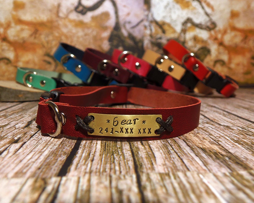 Soft Leather Cat collar Cat Collar Thin Leather Collar