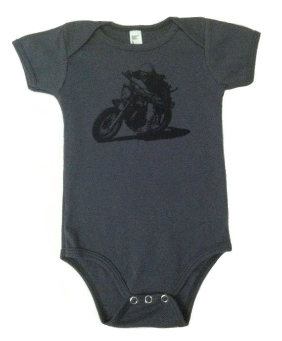 Items similar to Motorcycle Rider on American Apparel Baby Onesie One ...