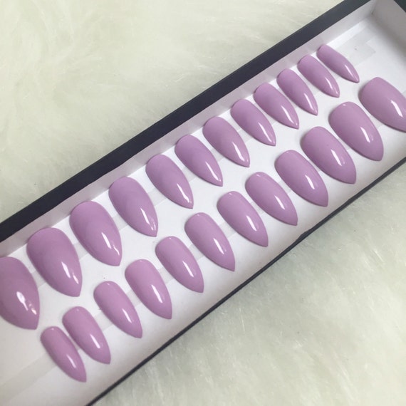 Purple Pastel Plain Press On Nails Any Shape by NailedByCristy