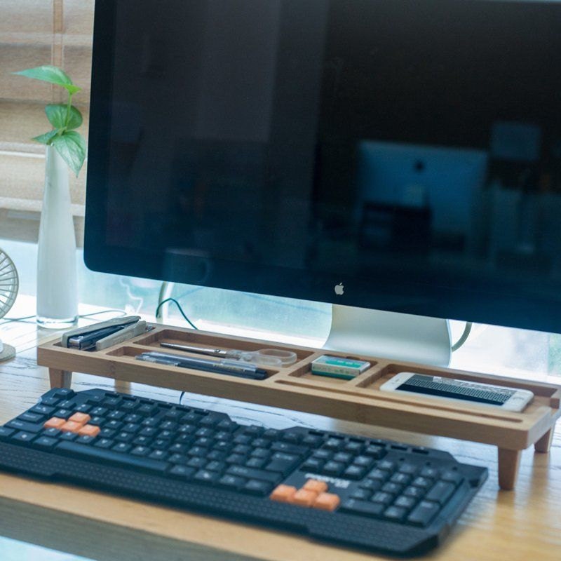 Wooden Keyboard Rack Desktop Accessories Storage Desk by GardenXHK