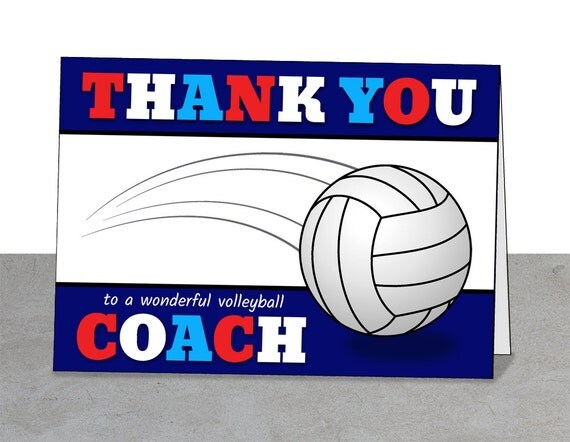 Volleyball Coach Gift Printable card Mentor Gift Coach Card