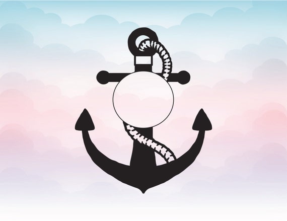 Download Anchor monogram split Svg, Anchor Vector nautical themed ...