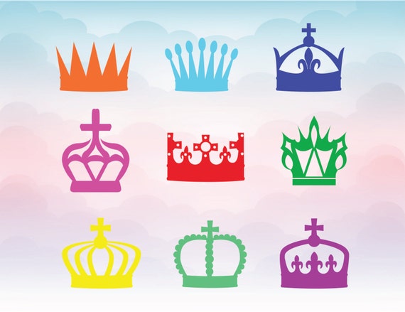 Download Crown SVG crowns clip art Crown Silhouette Cutting File Set