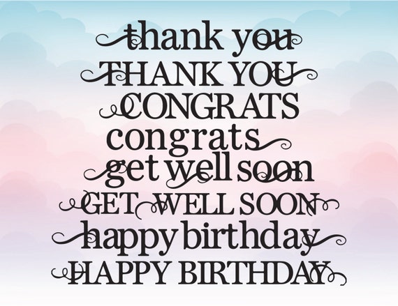 Vector quotes Thank you Congrats Get well soon Happy birthday