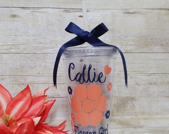 Flower Girl Gift, Personalized Flower Girl Cup, Flower Girl Tumbler, Bridal Party Gift, Flower Girl,Personalized Tumbler