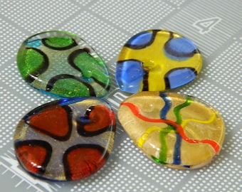4 Funky Glass Pendant Bead - Assortment of Glass Pendants, You Get 4 Random One Per Order