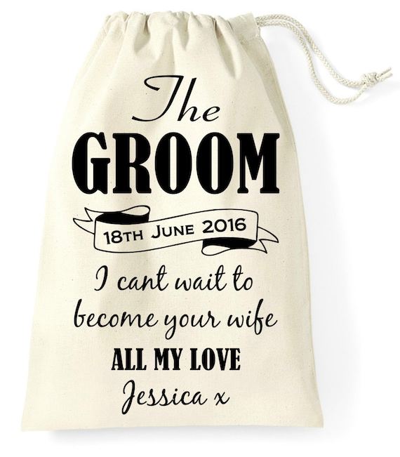 Personalised Wedding Day Favor Favour Gift Bag Groom Flower Girl ...