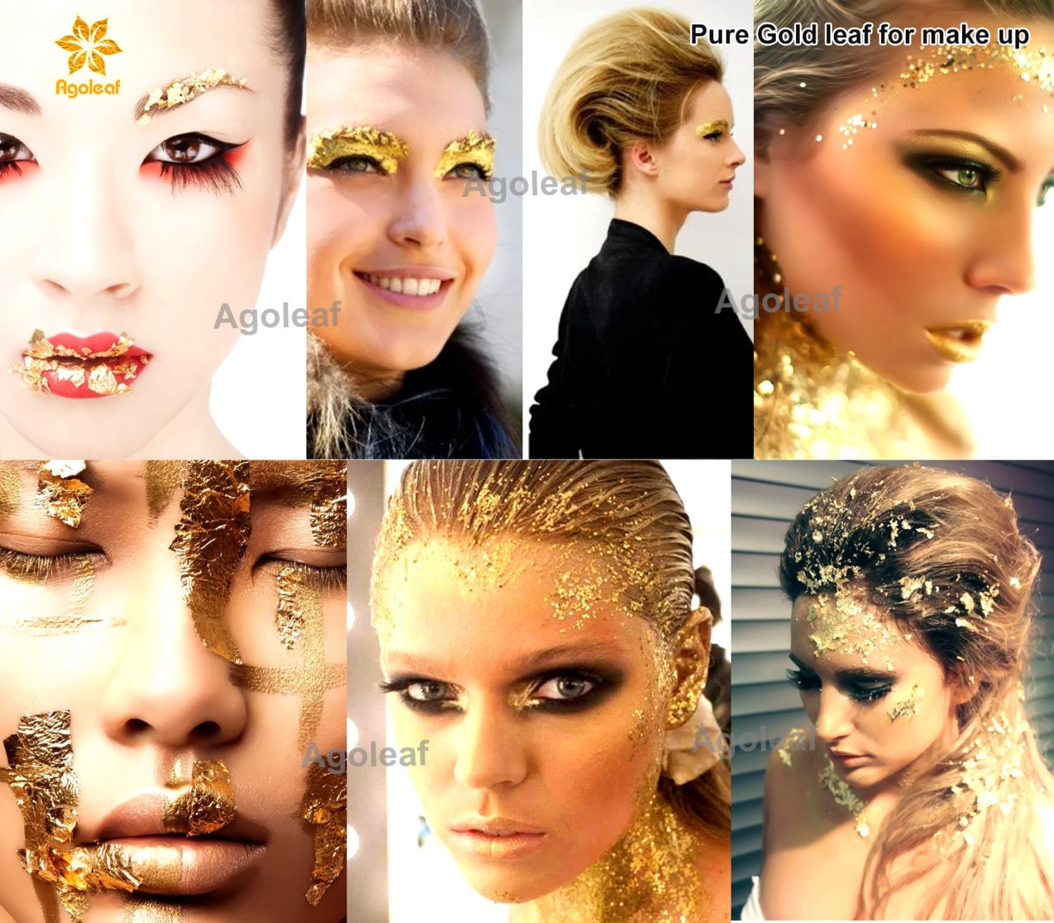 40 pcs gold leaf make up face paint body painting stage fancy