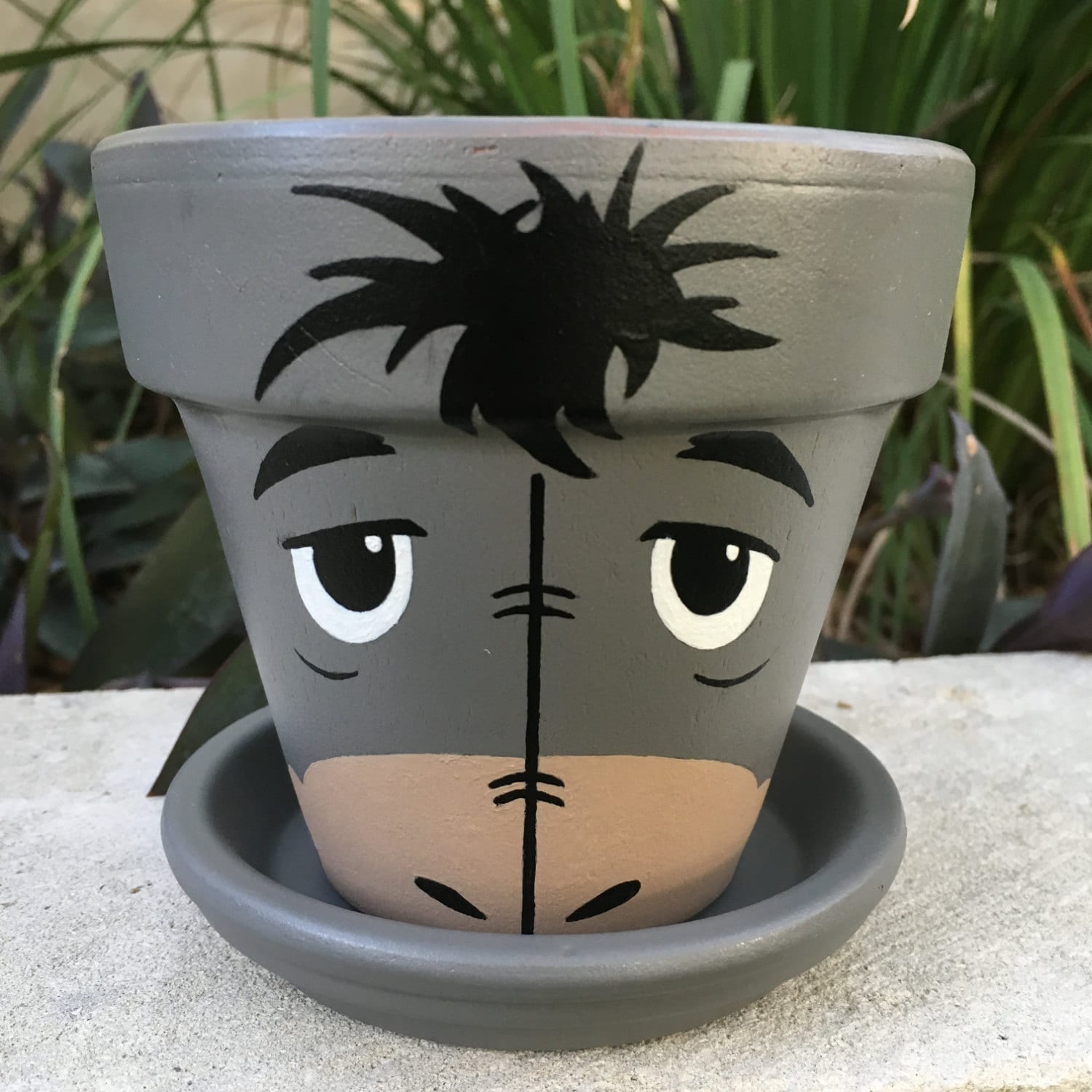 Eeyore Inspired Handpainted Flower Pot