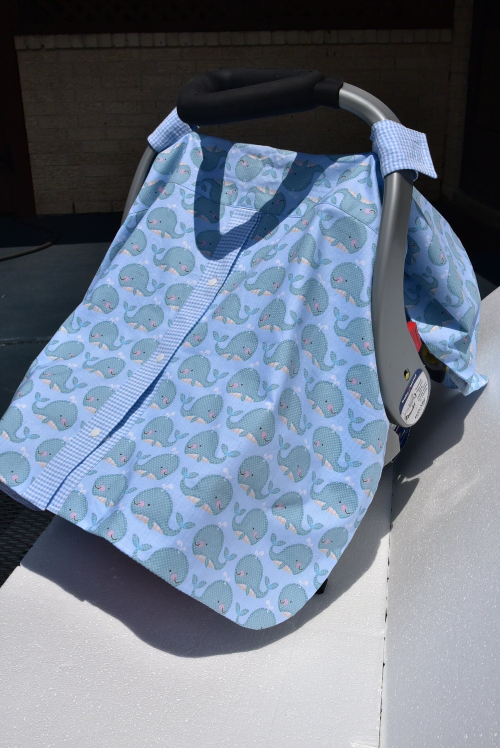 Car Seat Cover for baby boy-blue-car seat cover-snap