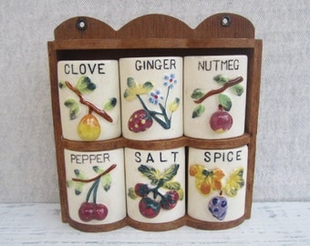 Vintage Spice Rack Kitschy Kitchen Decor Spice Storage Japan
