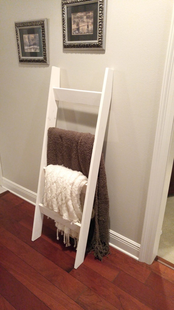 White Blanket Ladder White Ladder Decor Rustic Stained
