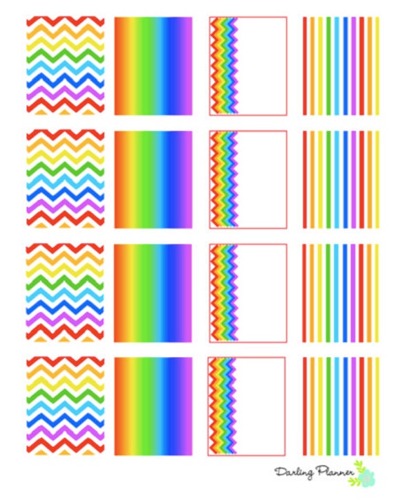 printable rainbow full box stickers