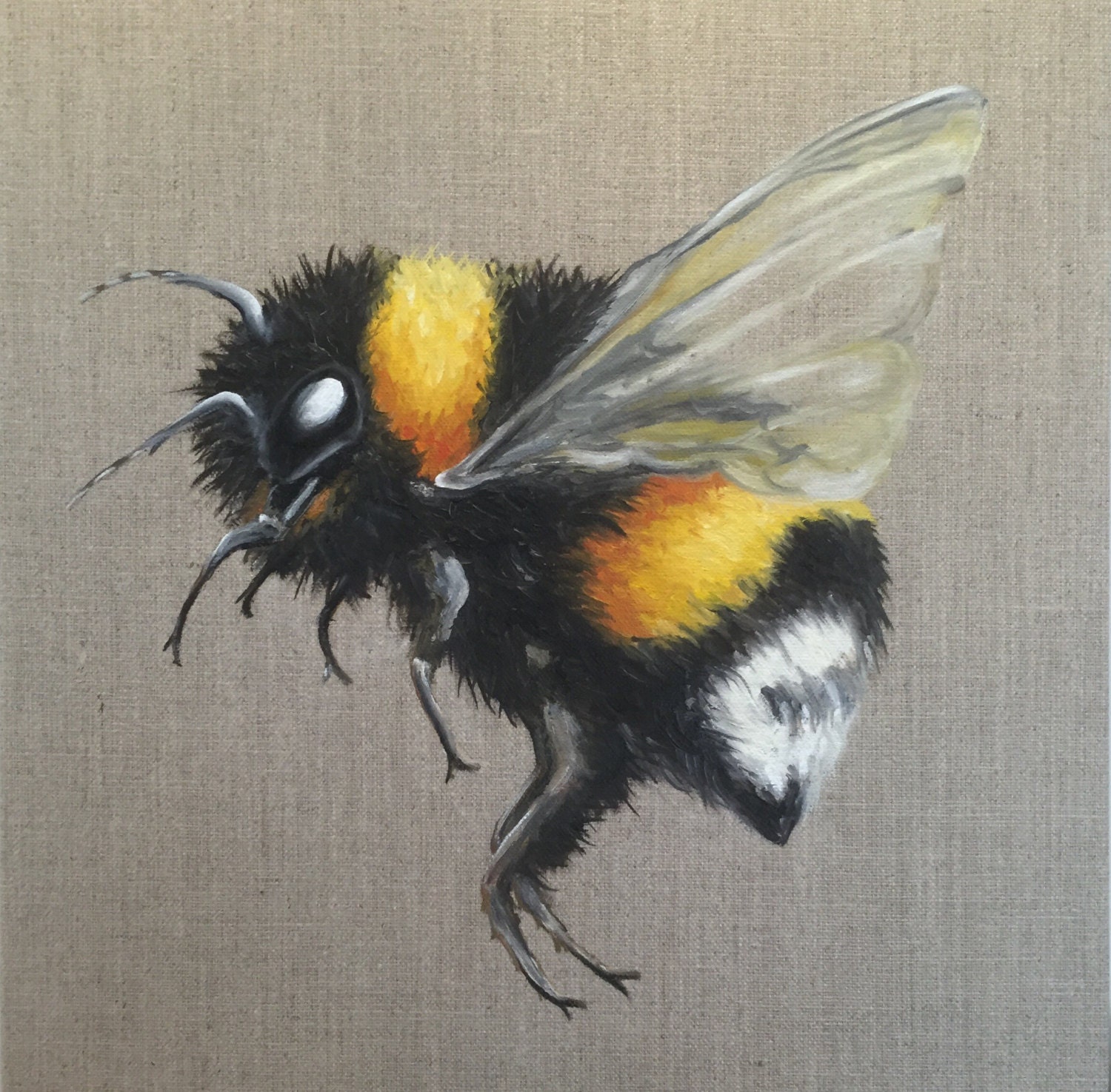 Bumble Bee Custom Oil Painting Insect Nature Art Buzz