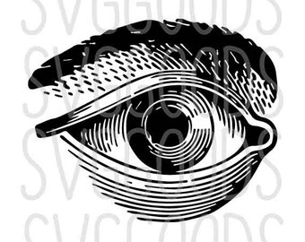 Halloween svg, Eye SVG, Eyeball SVG, Anatomy SVG, line drawing svg, body svg, eyebrow svg, vintage illustration, cut file, cricut