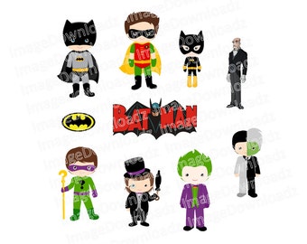 Batman Collection // Robin // Joker // Two Face // Riddler // Catwoman // Penguin // Alfred // Logo // Clipart // Clip Art // Craft // Image