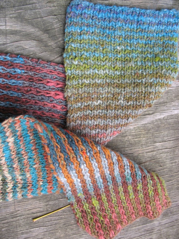 Latitude and Longitude reversible striped hat / scarf / cowl, horizontal stri...