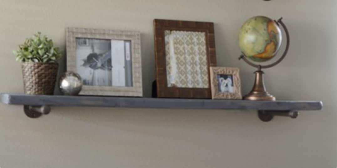 Gray Wash Farmhouse Floating Shelves 8 Rustic