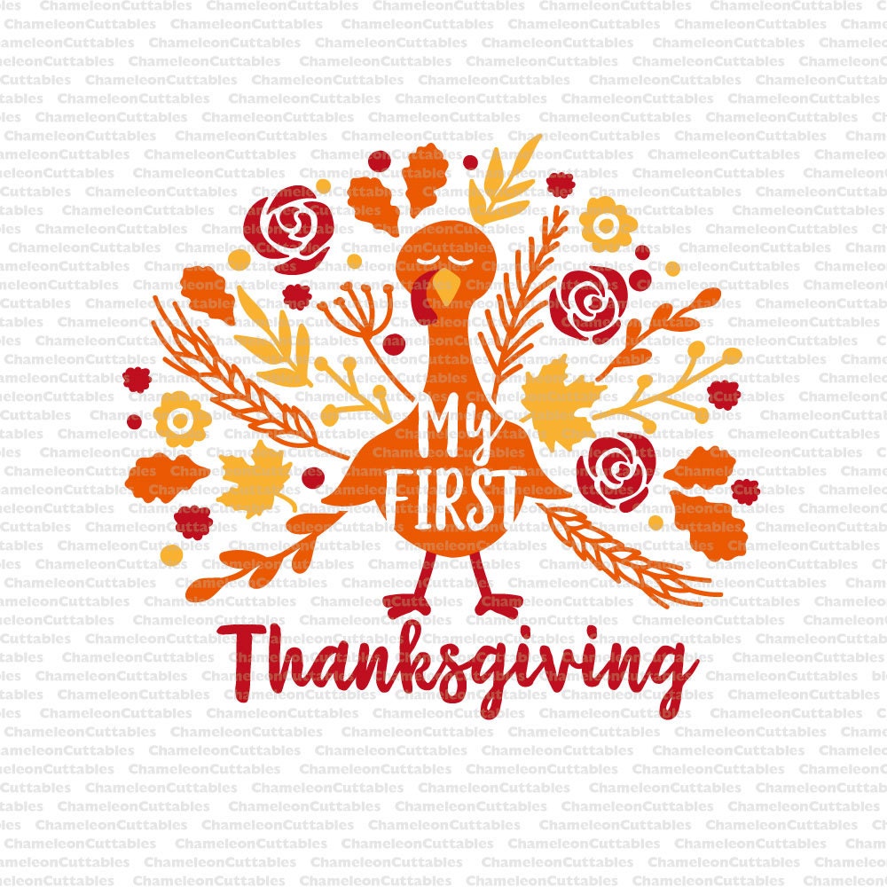 Download My first Thanksgiving turkey svg flowers baby girl