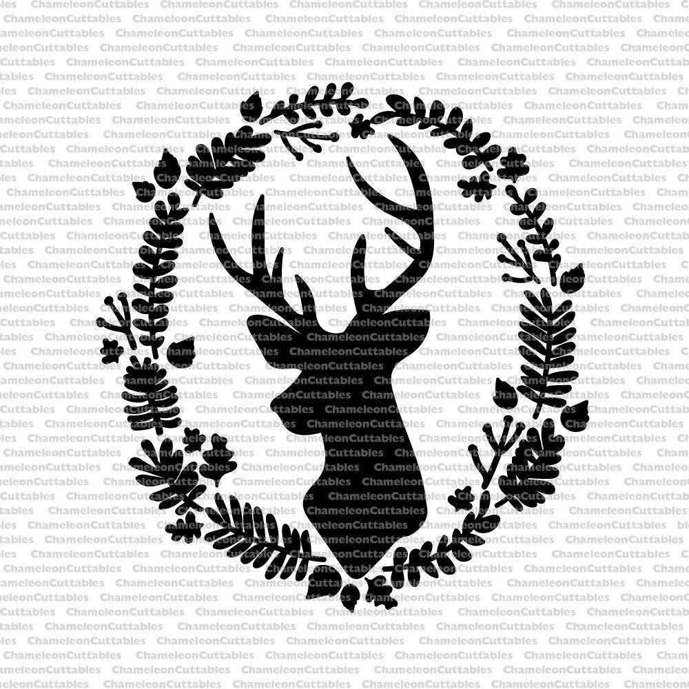 Download deer wreath svg cut file decal Christmas Fall Autumn