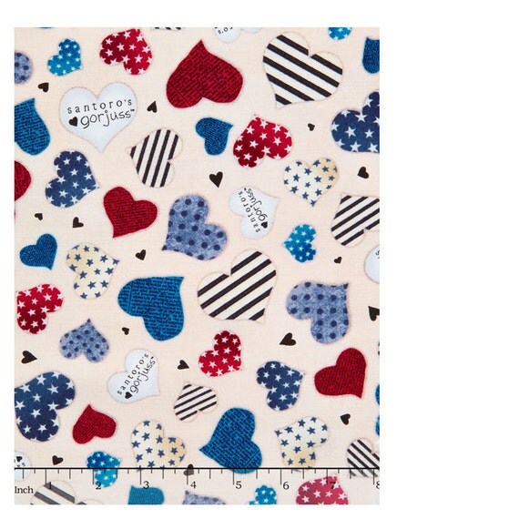 Cartoon Fabric Santoro's Simply Gorjuss girl On top of