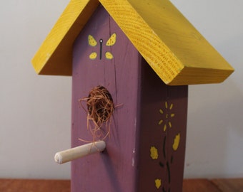 Items similar to Indoor Hanging Bird Nest, Paper Mache Birdhouse ...