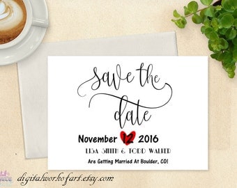 Save the Date Template, Save the Date Card, Save the Date Printable, Wedding Printable, Rustic Wedding, Editable PDF Instant Download,