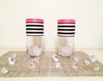 Kate Spade Inspired Glass Cylinder Vases, Bling Vases, Wedding Centerpieces, Party Decor, Bling Cylinder Vases