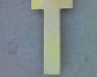 RUSTIC VINTAGE METAL Letter -T- 10" 1960's Metal Letter