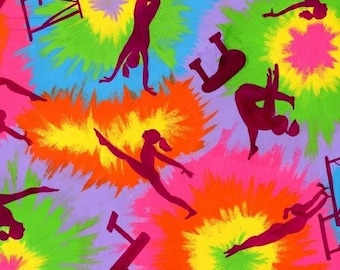 Gymnastics by Baum Textile Mills Fleece Fabric by the Yard