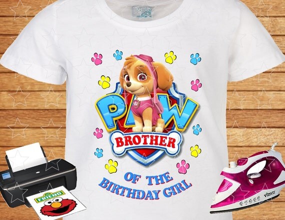 Brother of the Birthday Girl PAW Patrol Skye Shirt Birthday