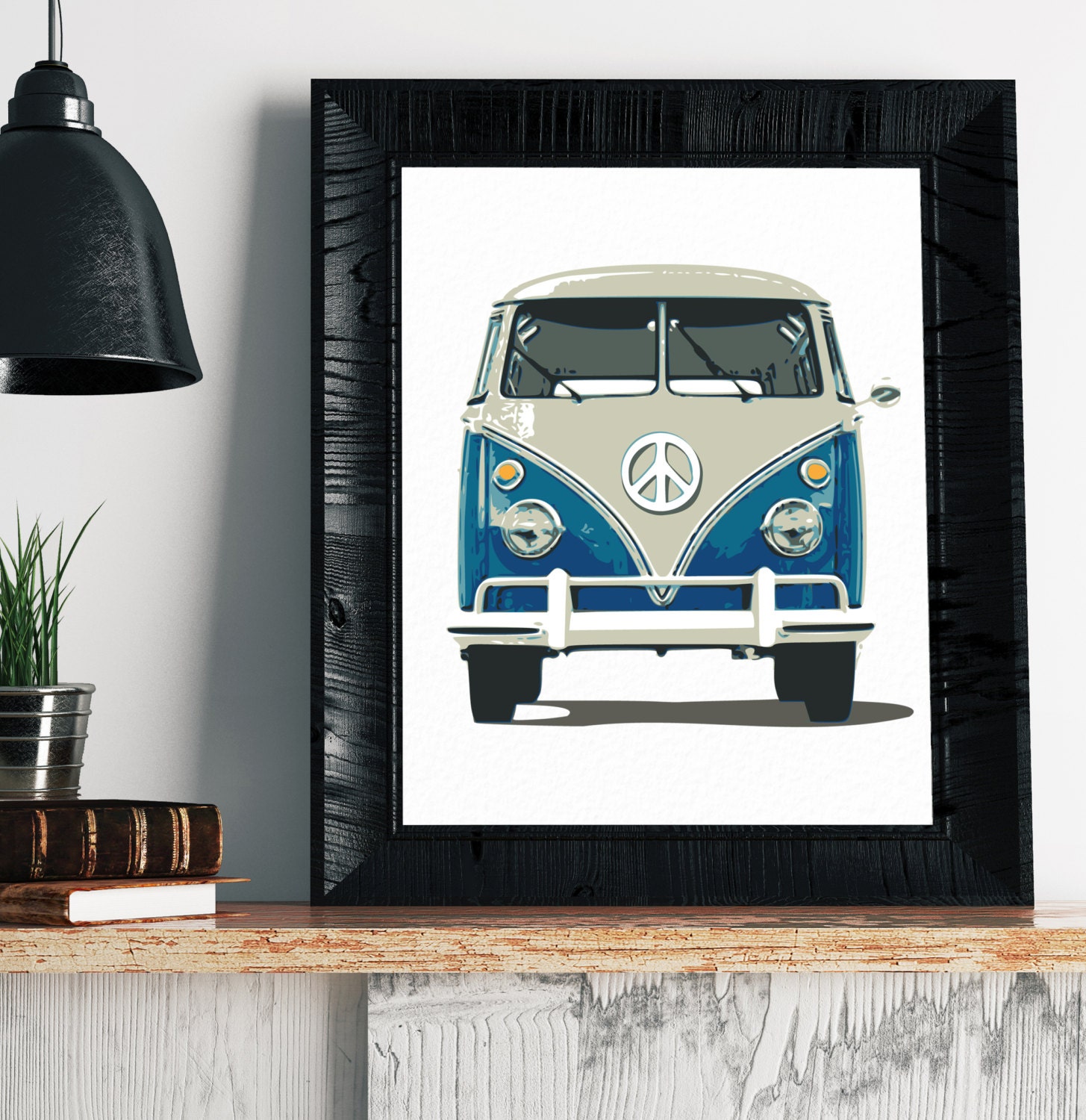 VW Bus Print VW Bus Decor Volkswagen Bus Art Vintage