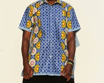 Men's shirt short sleeves size L colored cotton