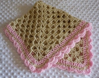 Crochet Baby Blanket, Baby Shower, New Baby, Hospital Greeting Gift, Welcome Baby Home, baby girl, Tummy time, photo prop, Handmade Blanket
