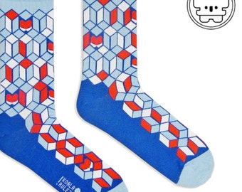 FOXY WINTER colorful SOCKS perfect gift for him and her ready to ship I unique pattern fox mens womens socks I chaussettes homme calcetines