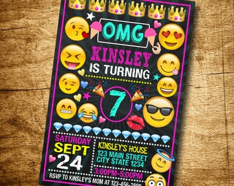 Emoji Invitation,Emoji Birthday Invitations, Emoji Party Printables, Emoji Party Invitations, Emoji Birthday Party, Emoji Invites